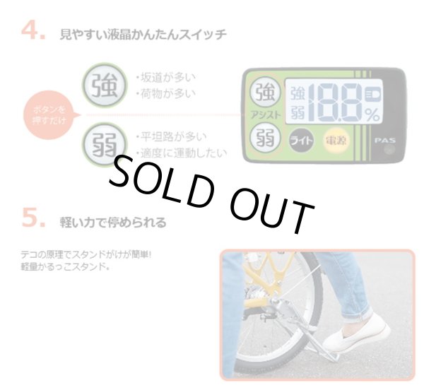 画像6: 電動自転車 ヤマハ PAS SION-U 20型（パスシオンユー20型）12.3Ah 20インチ 2022年 自社便エリア送料無料（地域限定） (6)