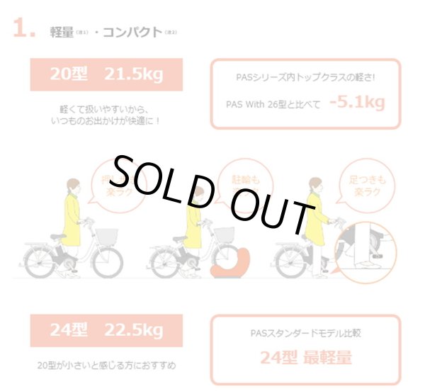 画像4: 電動自転車 ヤマハ PAS SION-U 24型（パスシオンユー24型）12.3Ah 24インチ 2022年 自社便エリア送料無料（地域限定） (4)